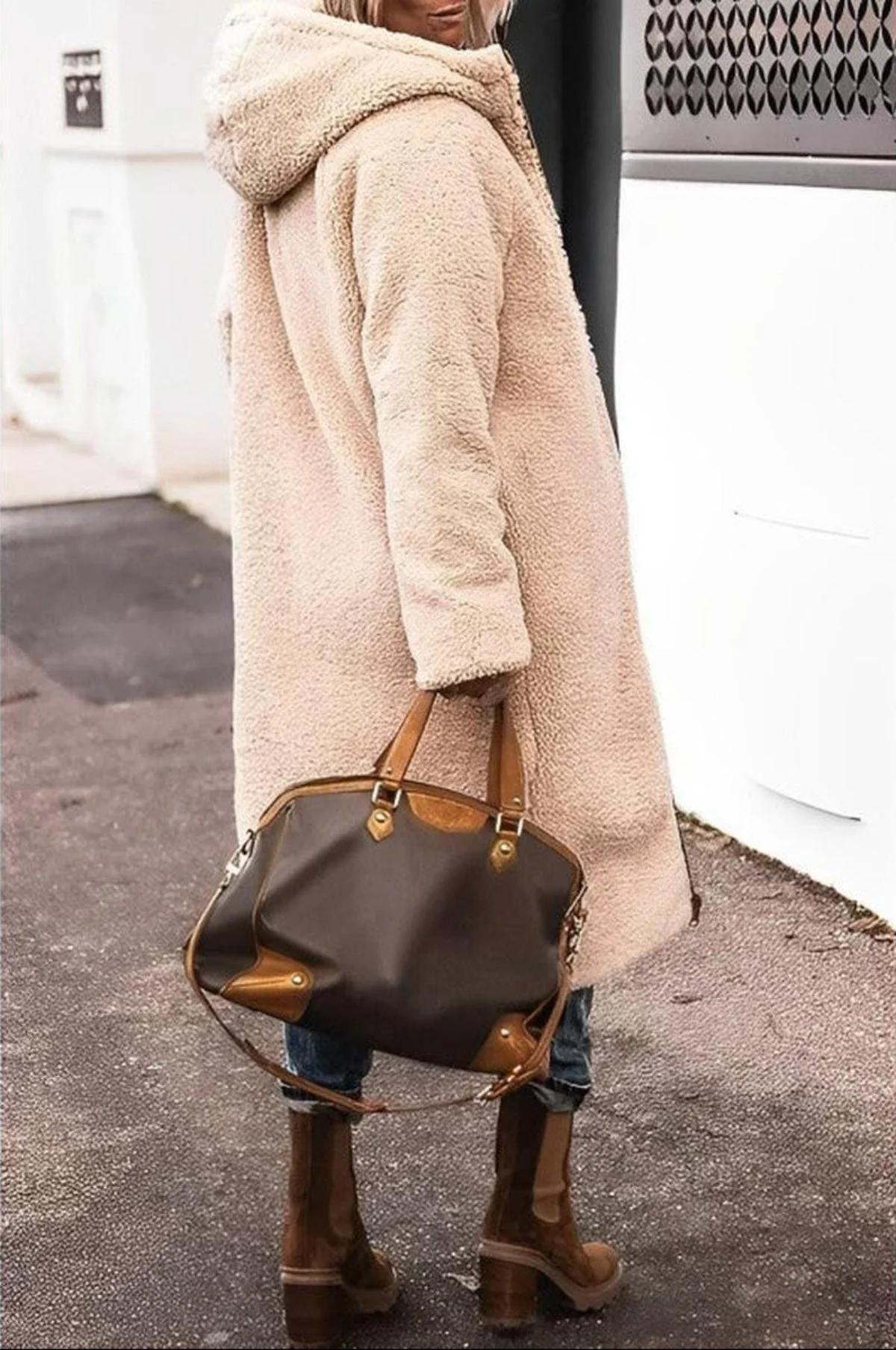 Women's Long Winter Coat Jacket With Hood - Image 8
