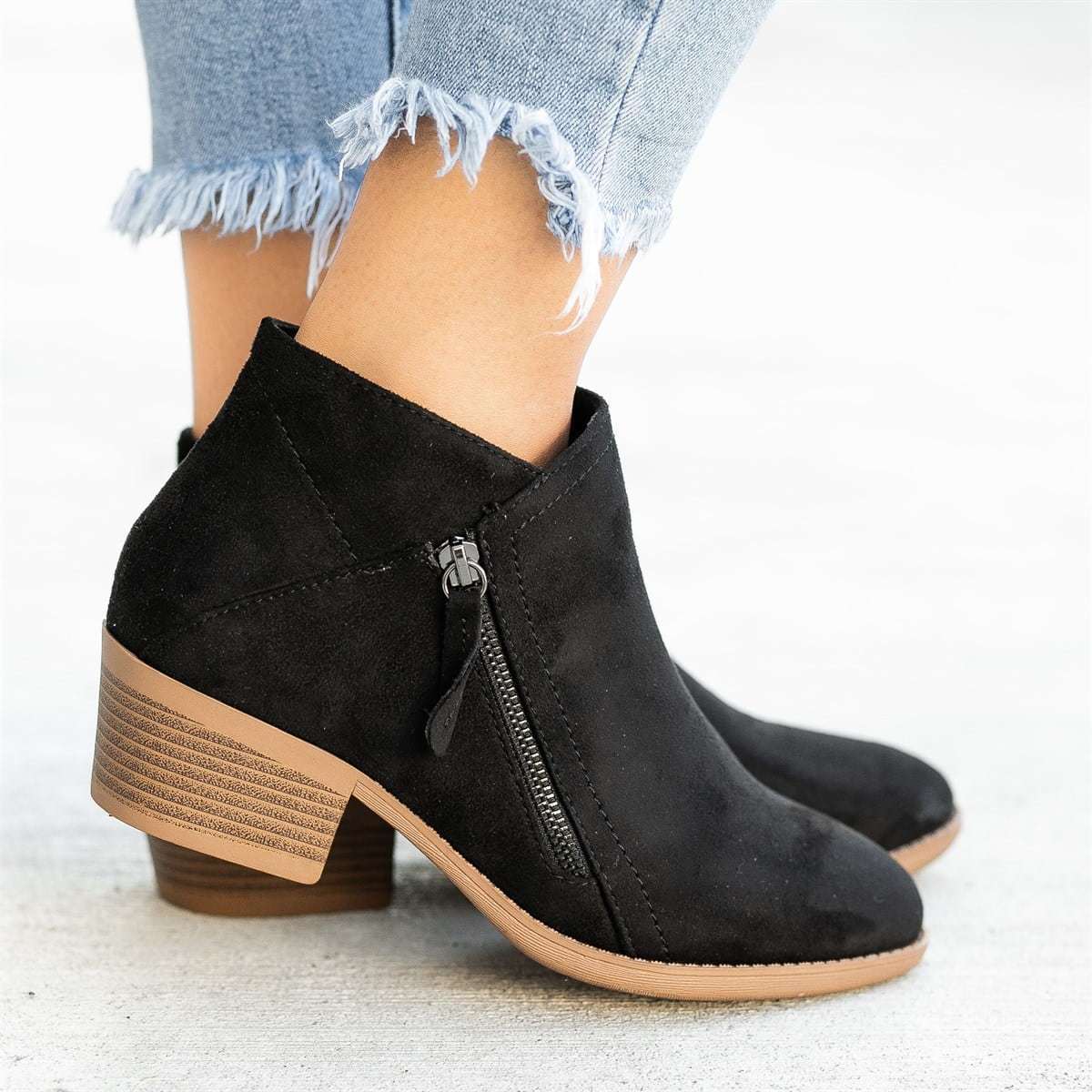 Women's Short Suede Ankle Boots - Image 4