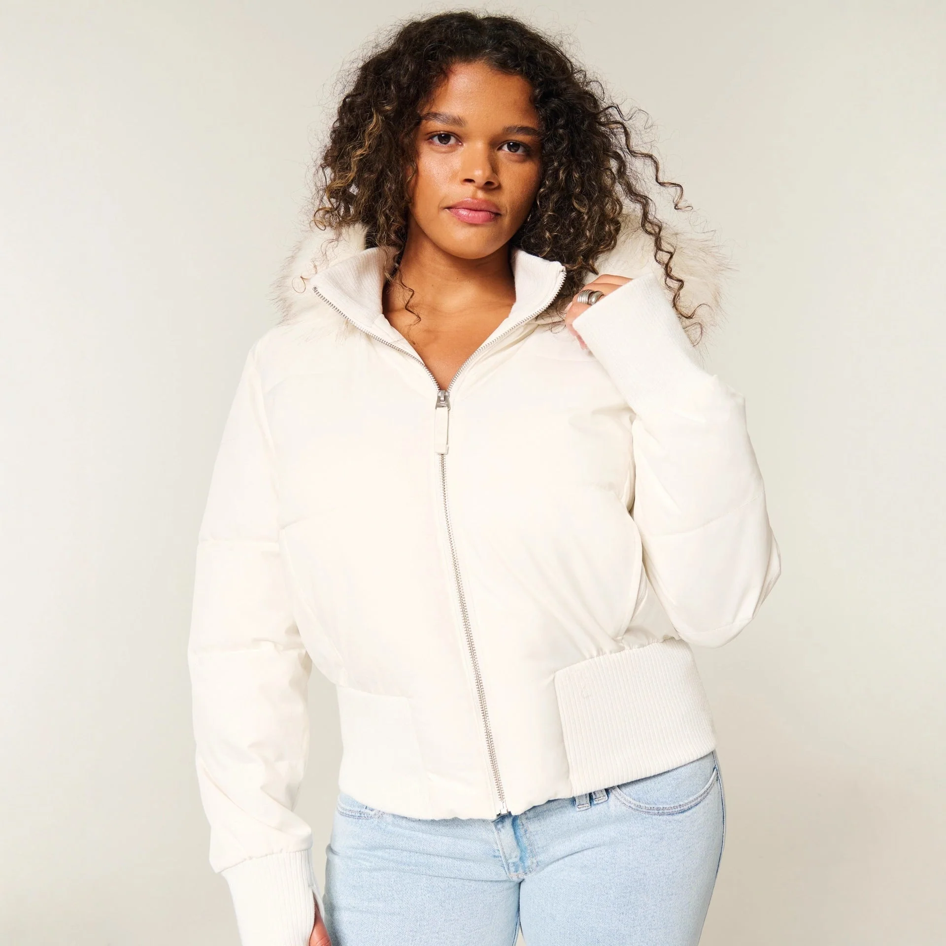 Women's Quilted Winter Jacket with Removable Hood - Image 2