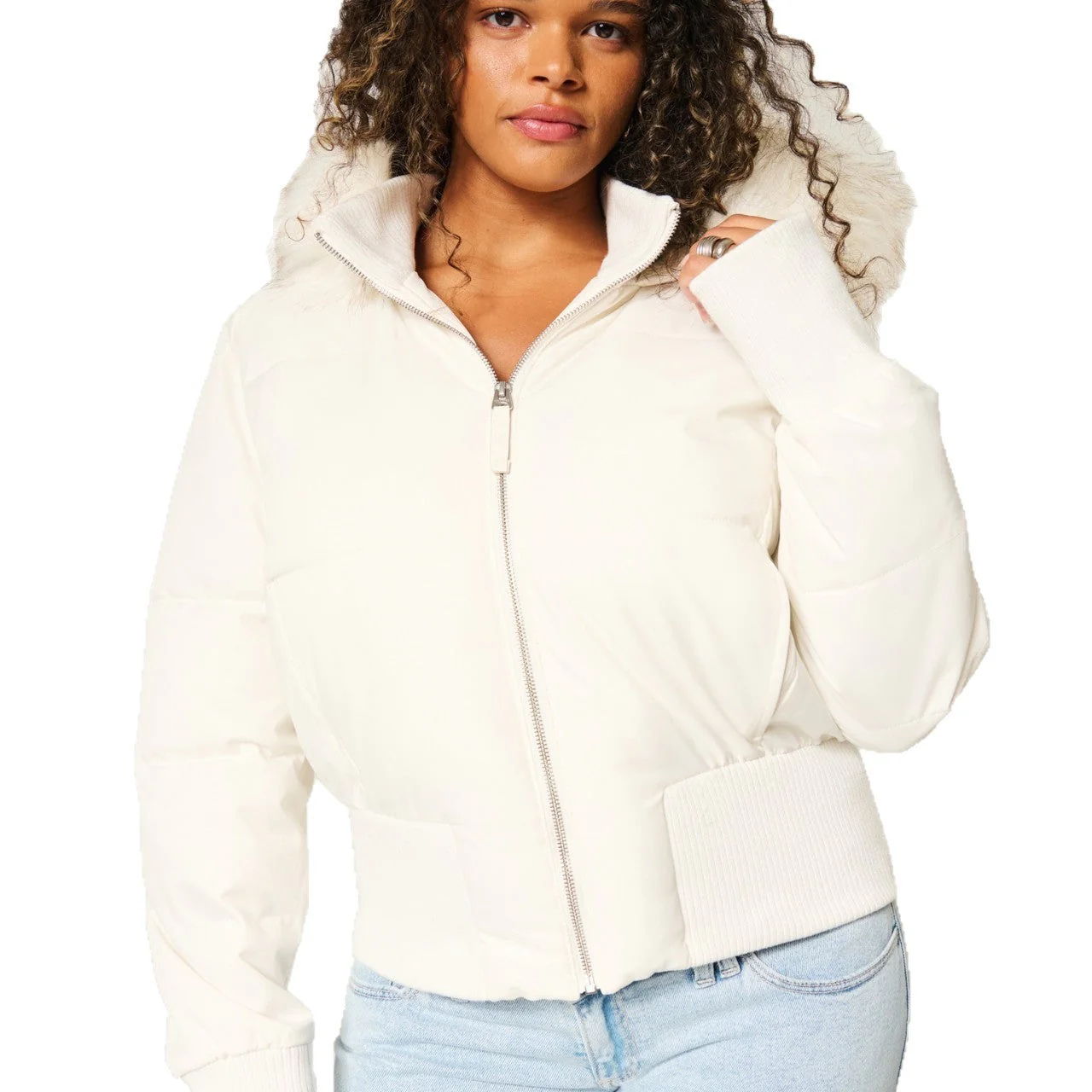 Women's Quilted Winter Jacket with Removable Hood - Image 4