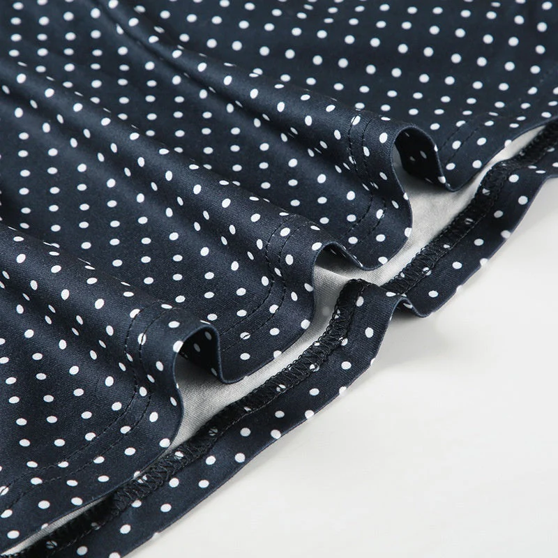 Sleeveless Polka Dot Mini Dress with Fitted Waist - Image 6