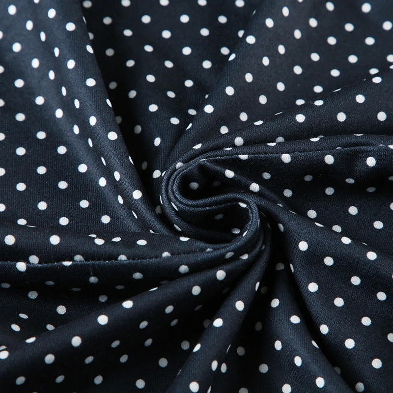 Sleeveless Polka Dot Mini Dress with Fitted Waist - Image 7