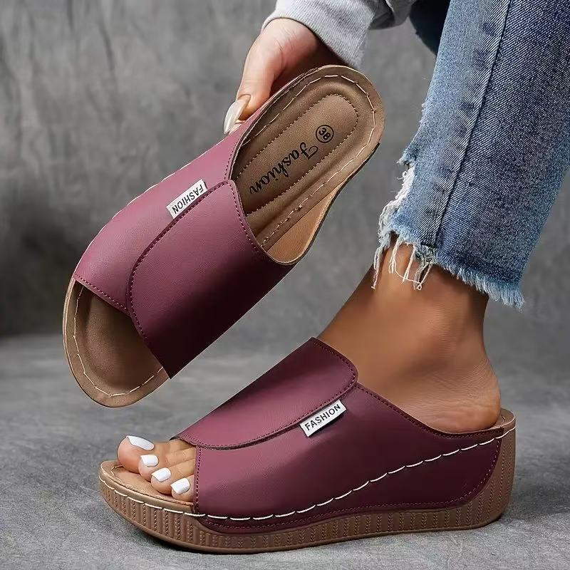 Slip-On Wedge Sandals with Open Toe for Women - Image 5