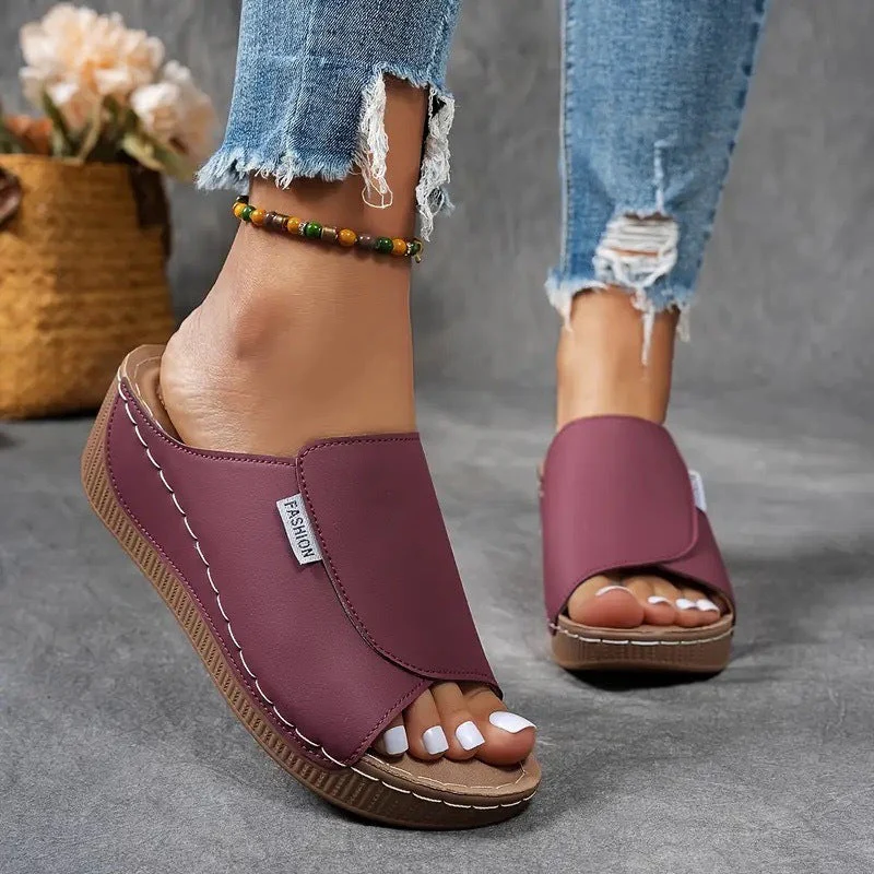 Slip-On Wedge Sandals with Open Toe for Women - Image 6