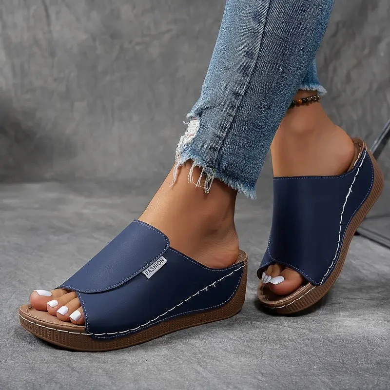 Slip-On Wedge Sandals with Open Toe for Women - Image 8
