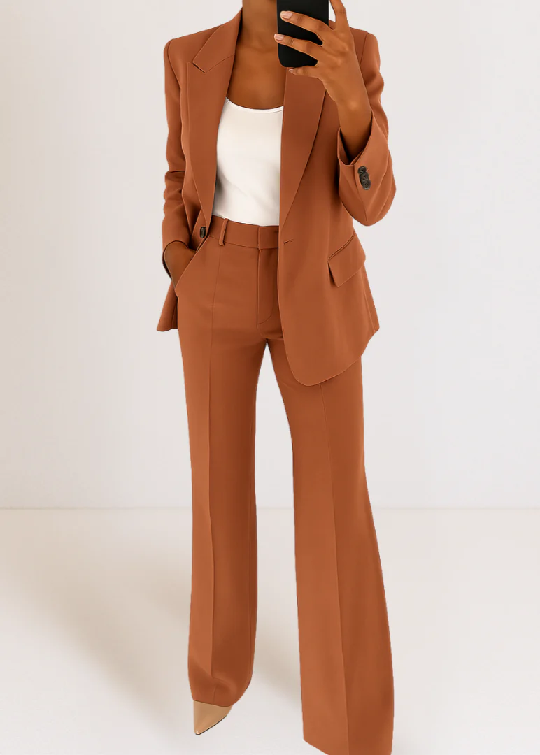 Women's Blazer and Trousers Tailored Two-Piece Pantsuit Set - Image 5