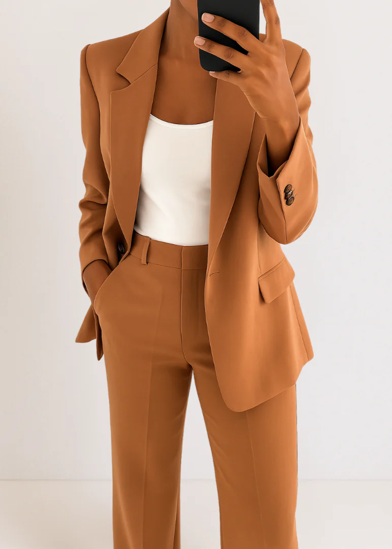 Women's Blazer and Trousers Tailored Two-Piece Pantsuit Set - Image 6
