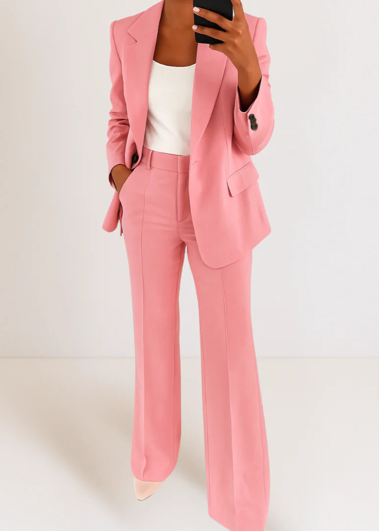 Women's Blazer and Trousers Tailored Two-Piece Pantsuit Set - Image 7