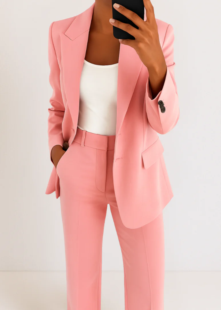 Women's Blazer and Trousers Tailored Two-Piece Pantsuit Set - Image 8