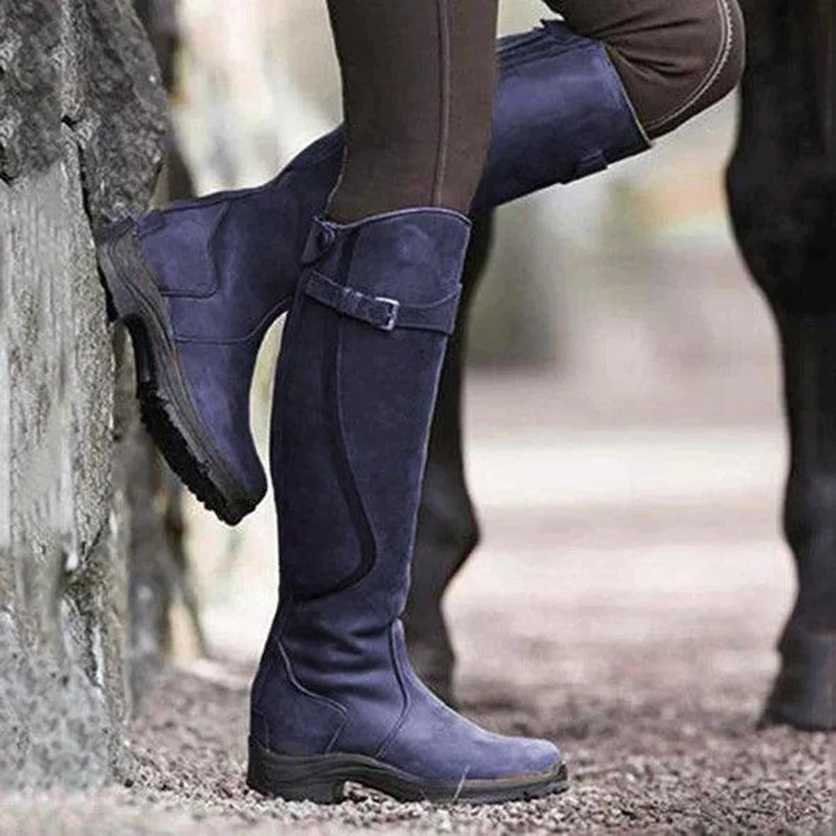 Women's Winter Waterproof Leather Riding Boots - Image 5