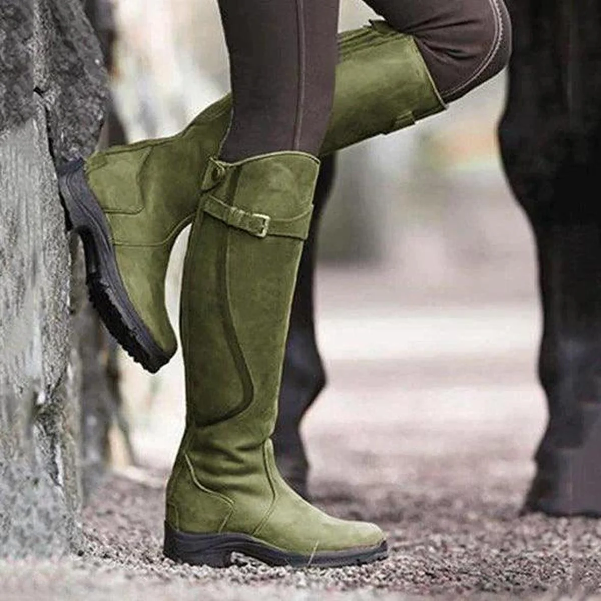 Women's Winter Waterproof Leather Riding Boots - Image 6