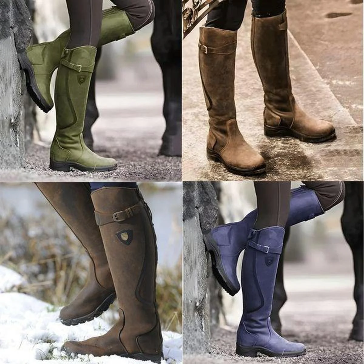 Women's Winter Waterproof Leather Riding Boots - Image 7