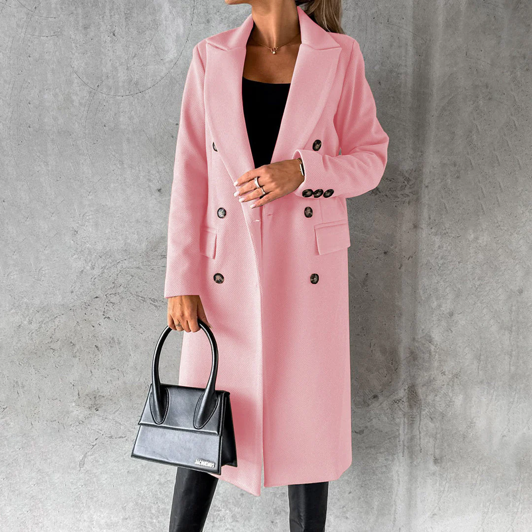 Women's Tailored Double-Breasted Coat - Image 3