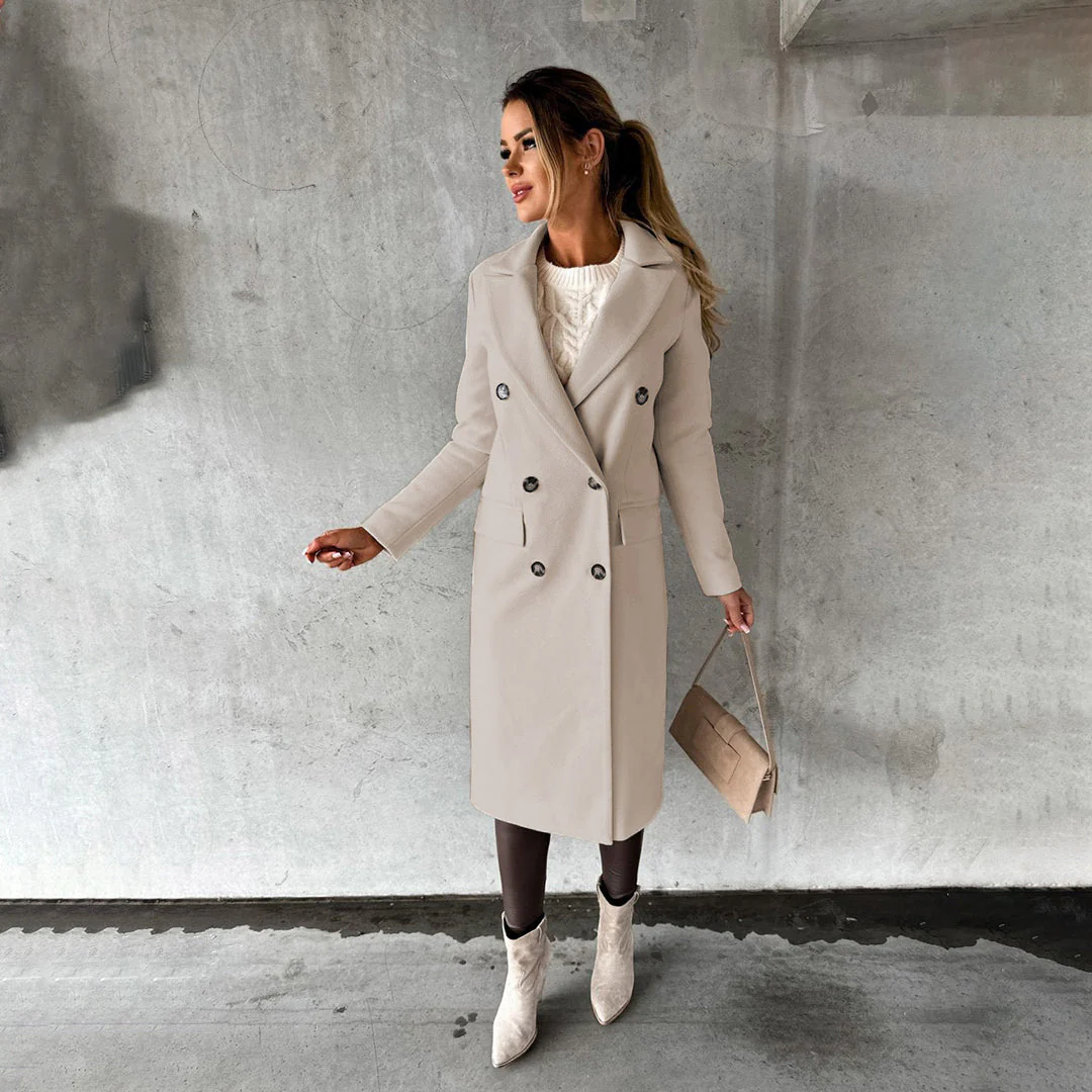 Women's Tailored Double-Breasted Coat - Image 5