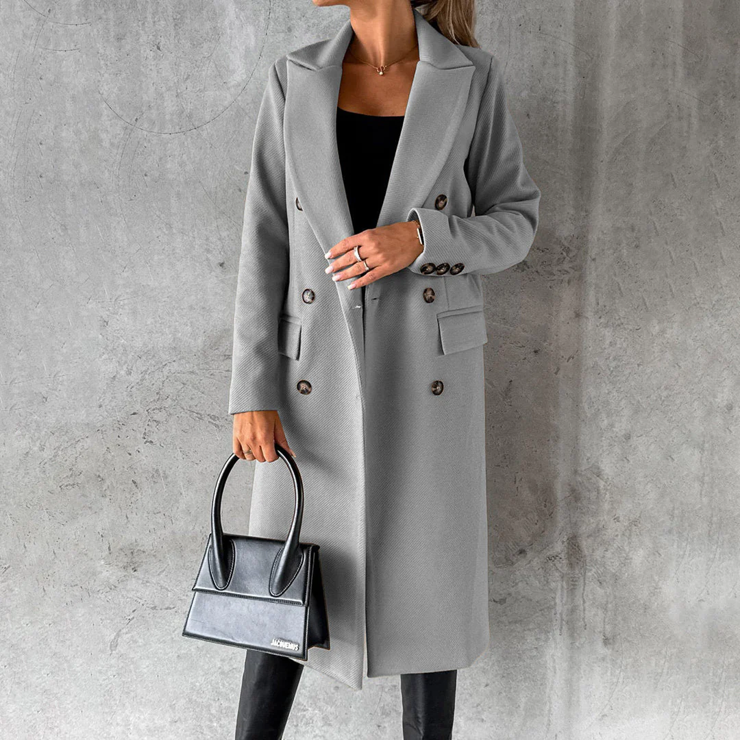 Women's Tailored Double-Breasted Coat - Image 6