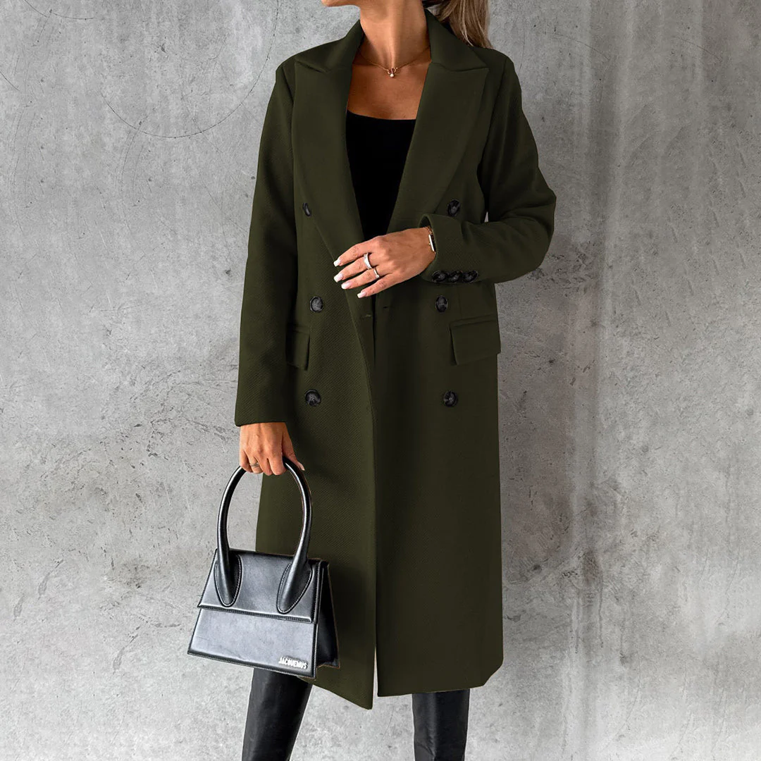 Women's Tailored Double-Breasted Coat - Image 7