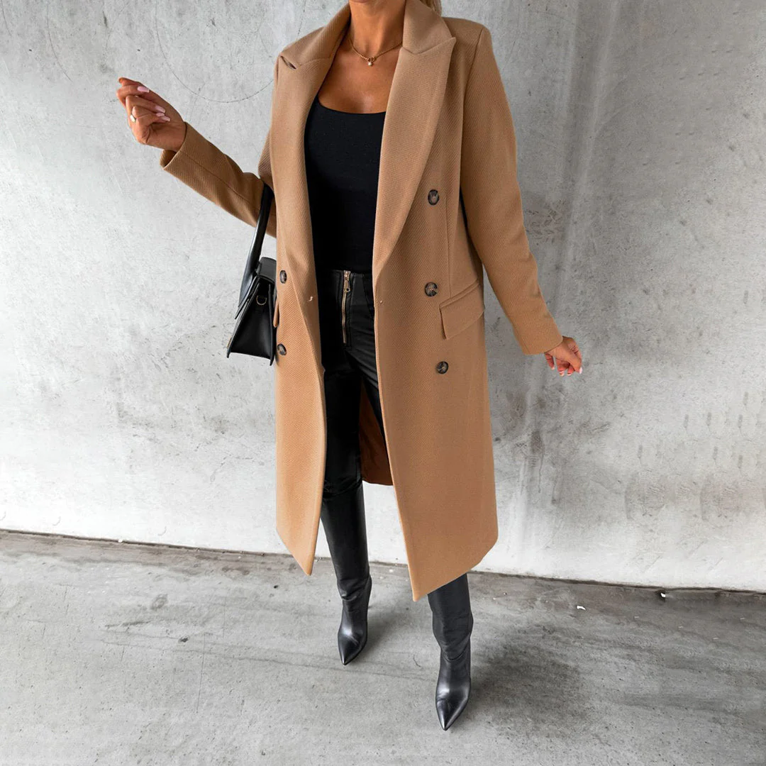 Women's Tailored Double-Breasted Coat - Image 8