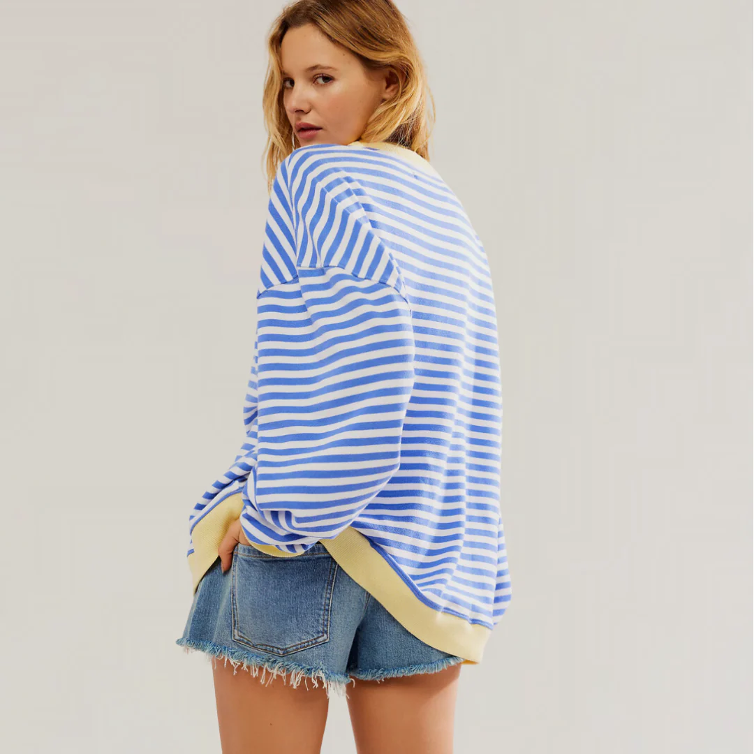 Women's Striped Oversized Sweater - Image 2